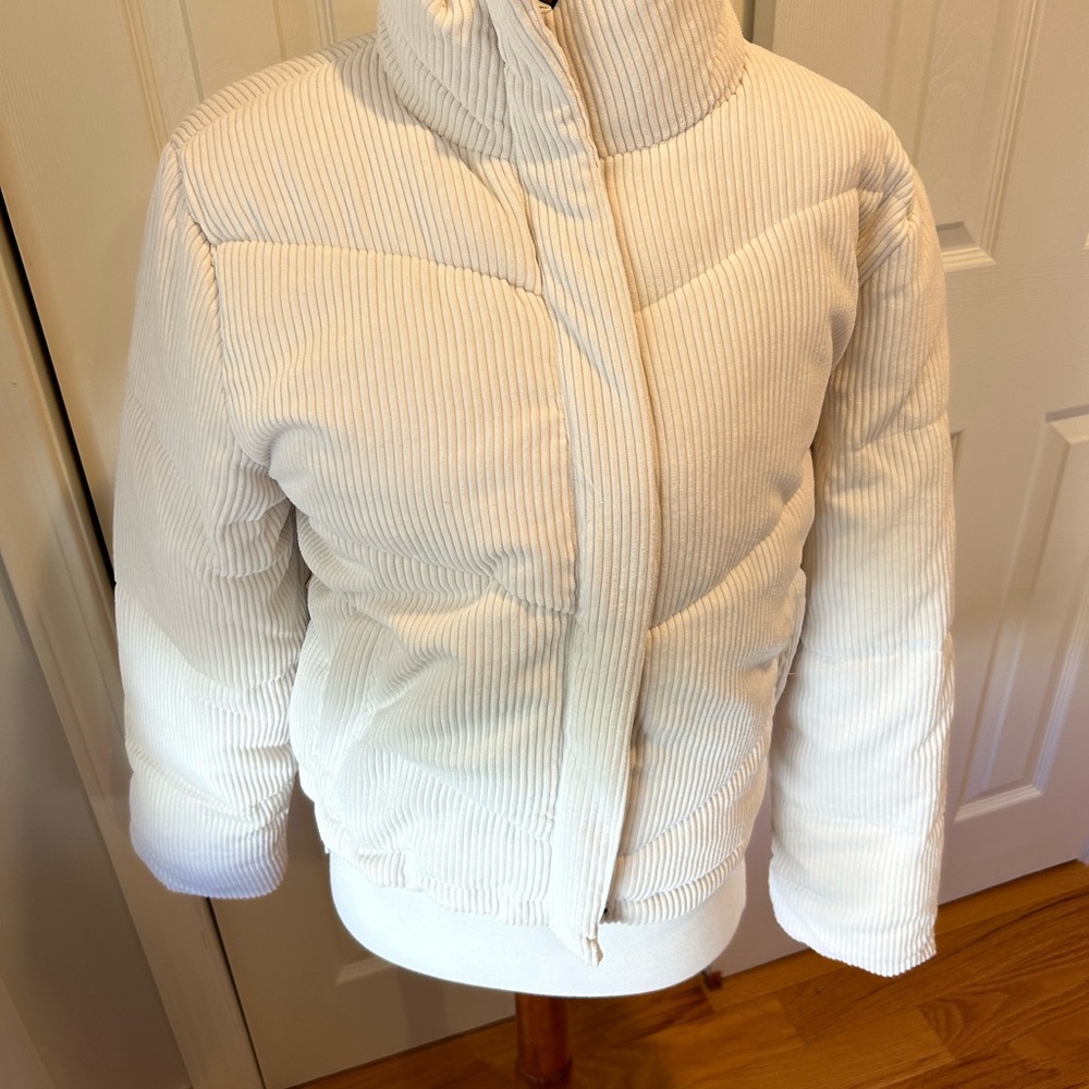 Love tree corduroy cropped puffer jacket NWOT
